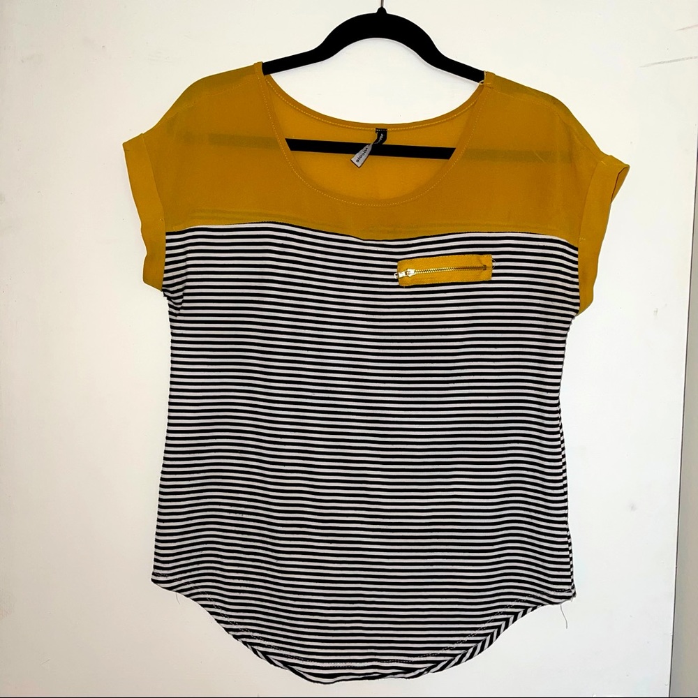 Gold and stripe shirt